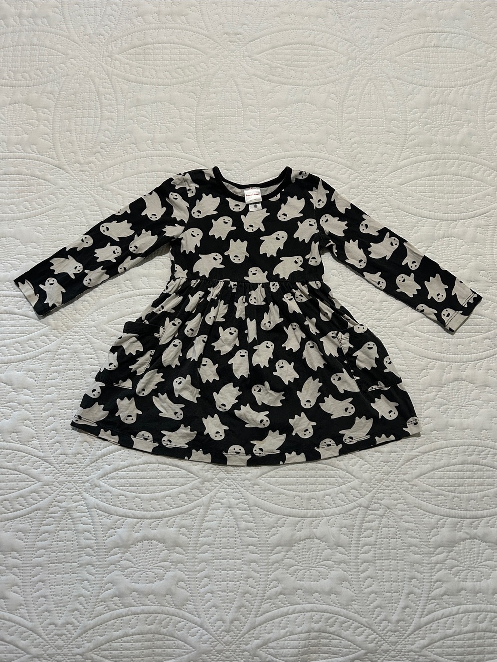 Hanna Andersson Black Dress with White Ghost Print Sz: 4 (100cm)